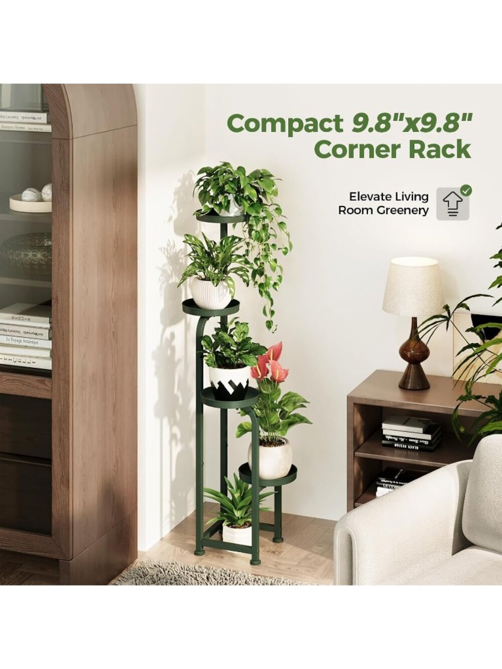 New Corner Plant Stand Indoor Outdoor Tall Metal Flower Pot Stands - Picture 4 of 6